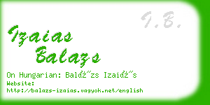 izaias balazs business card